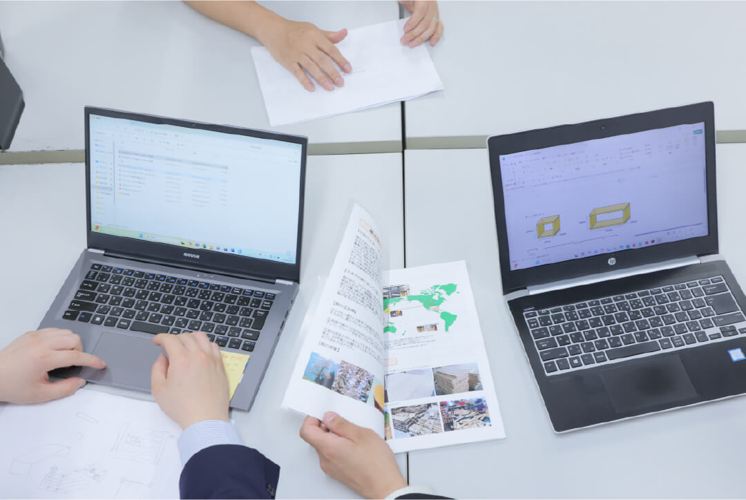 商品開発から納品まで、担当がつき細かなフォローができる